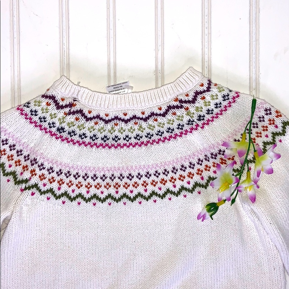Gymboree Fair Isle Knit Crewneck Sweater SZ 3 - Picture 7 of 7